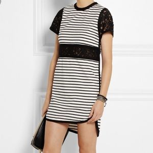 Sea NY Designer Striped Lace Dress